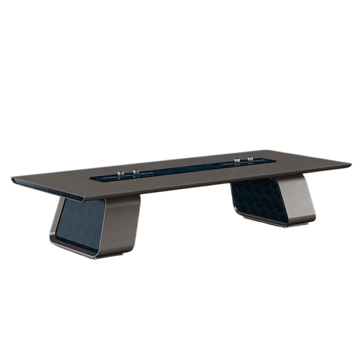 会議テーブル ミーティングテーブル 商談テーブル 会議室用 マルチメディアコネクタ グレー カスタマイズ可能 HYZ-BG-N003