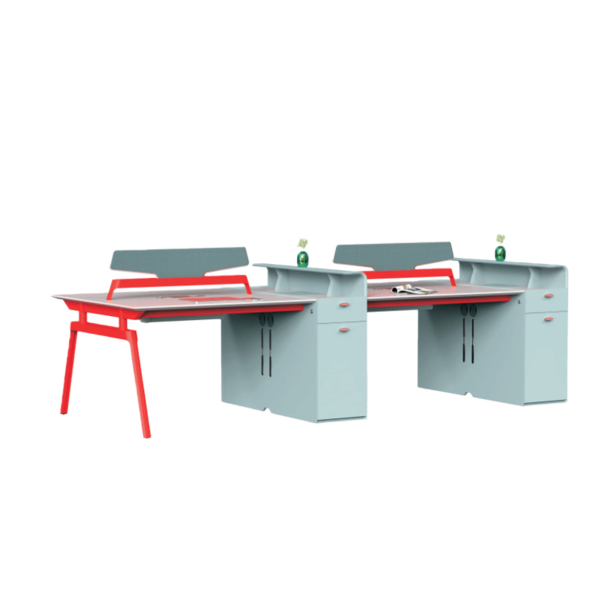 オフィスデスク ワークデスク 社員用デスク パソコンデスク 仕事用 トップパネル サイドキャビネット カスタマイズ可能 YGZ-BG-N002