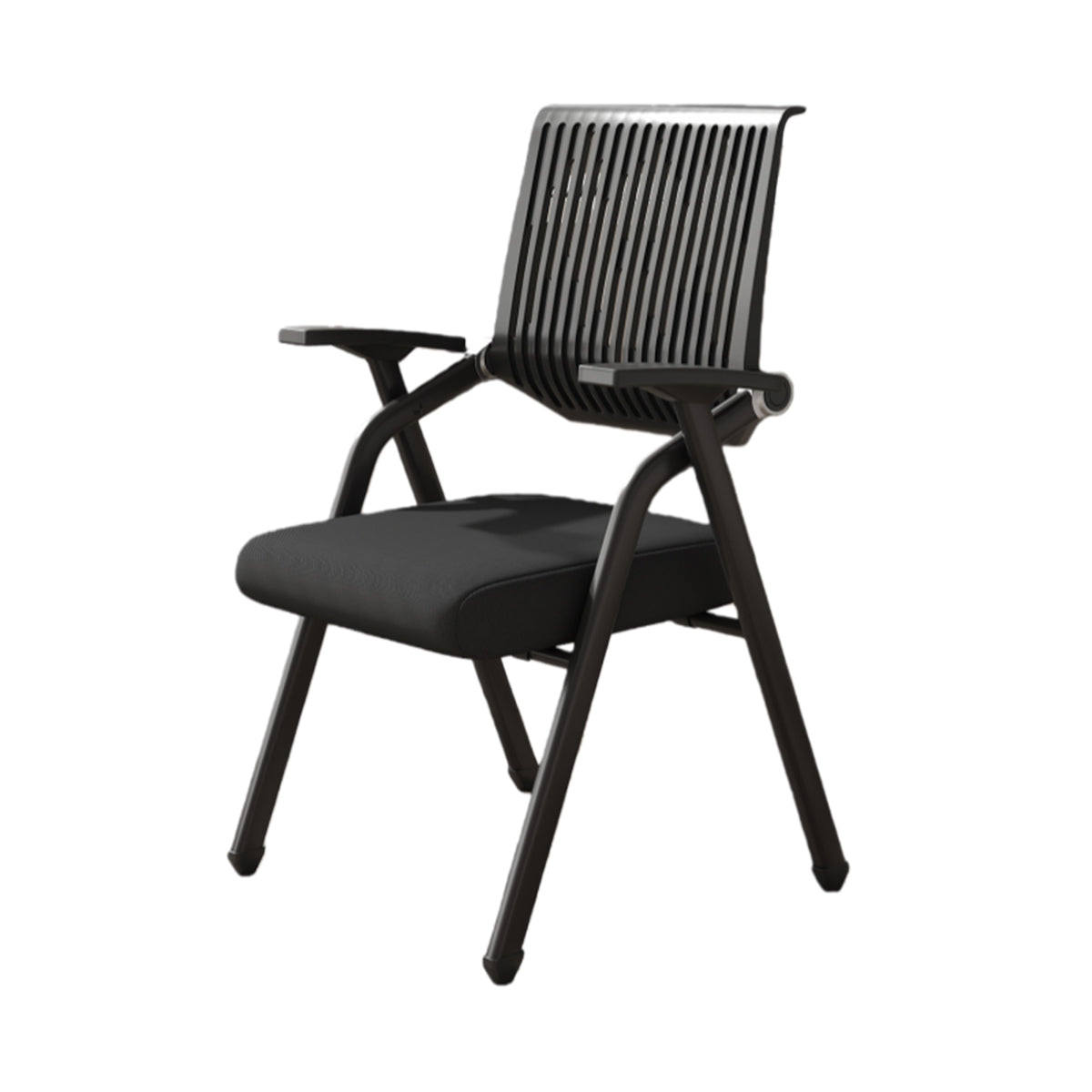 デスクチェア オフィス用 事務用 会議用 アームレスト 折り畳み機能 キャスター付き 静音 おしゃれ ブラック BGY-N073