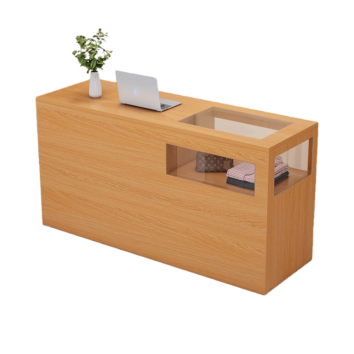 受付カウンター ガラスディスプレイ 大容量収納 組立必要 バーカウンター 頑丈なフレーム 多色選択可能 JDQT-N064