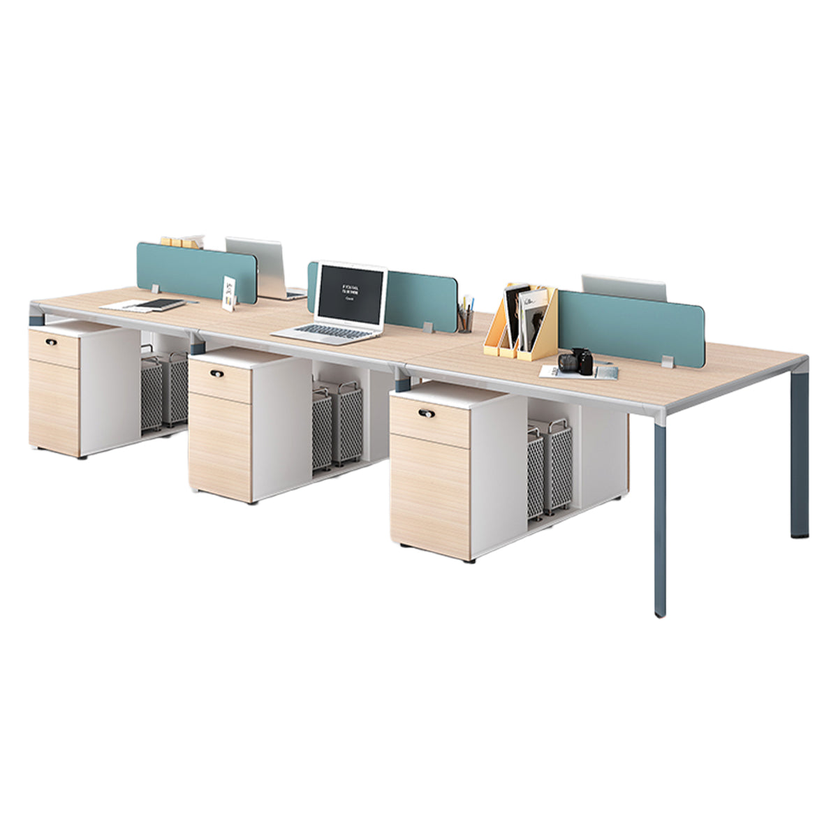 オフィスデスク ワークデスク 作業机 パソコンデスク 仕事用 作業用 事務用 丈夫な脚 ダイヤル錠付き 仕切りパネル YGZ-N054