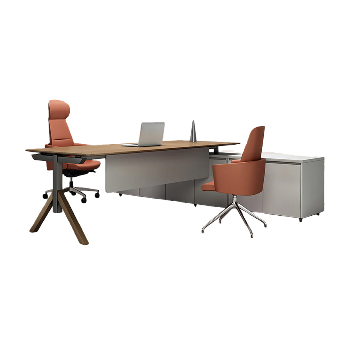 エグゼクティブデスク オフィスデスク 社長机 収納付きデスク 大容量 社長室 高級感 ナチュラル カスタマイズ可能 LBZ-YDD-N003