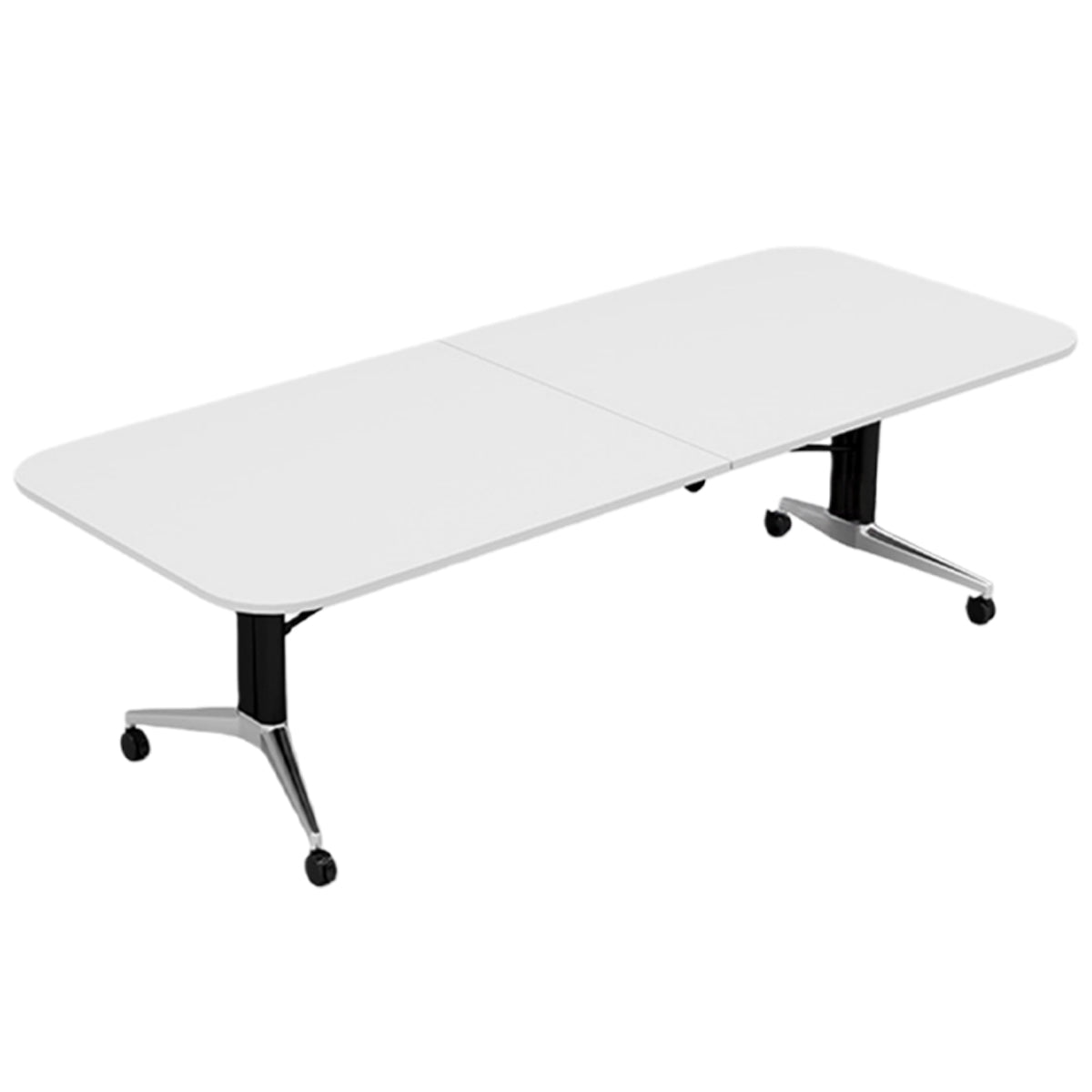 会議テーブル ミーティングテーブル オフィステーブル 会議用テーブル キャスター付き 折り畳み式 耐荷重性 組立必要 HYZ-N073