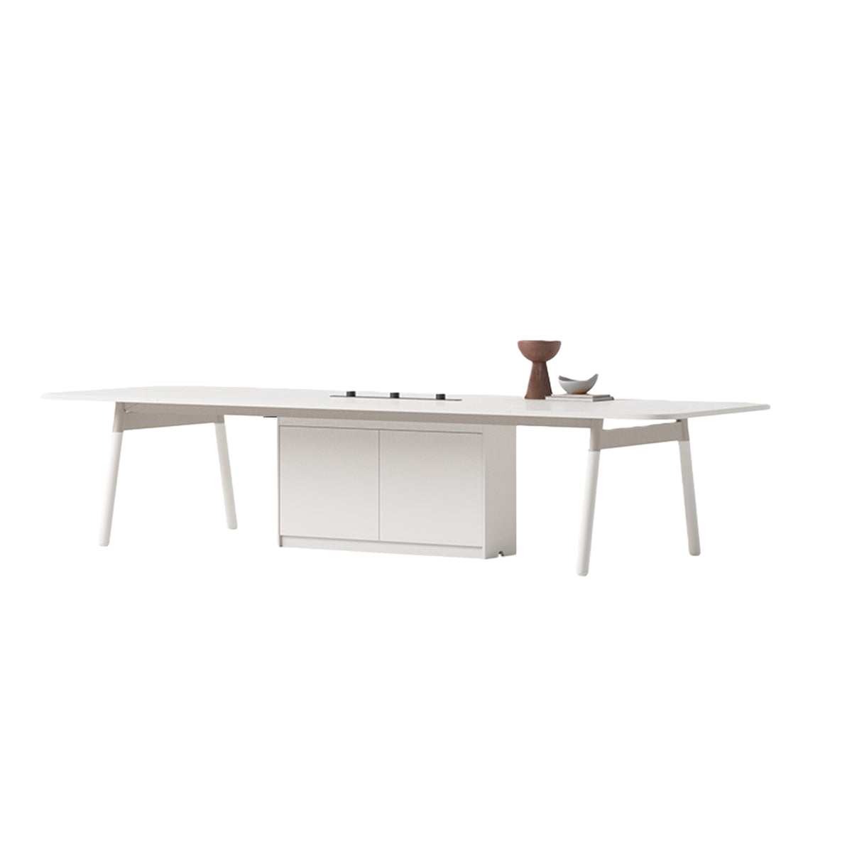 会議テーブル ミーティングテーブル オフィステーブル 広い天板 コンセント付き 組立必要 カスタマイズ可能 ホワイト HYZ-N063