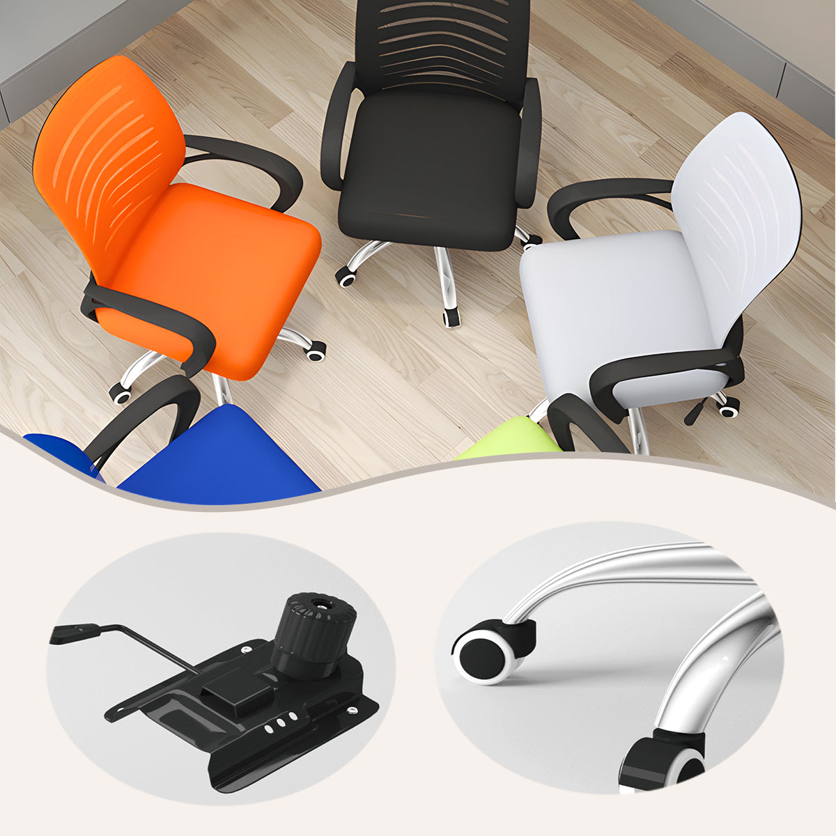 チェア　デスクチェア　オフィスチェア 調節可能なチェア　回転式チェア　事務用　社員用　オフィス用　人間工学　メッシュ生地　BGY-N009