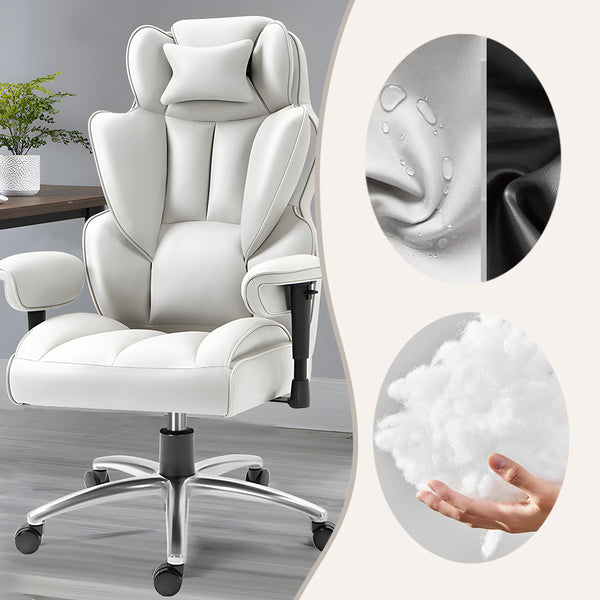 ホワイト ハイバックチェア キャスター付き ホワイト ハイバックチェア キャスター付き