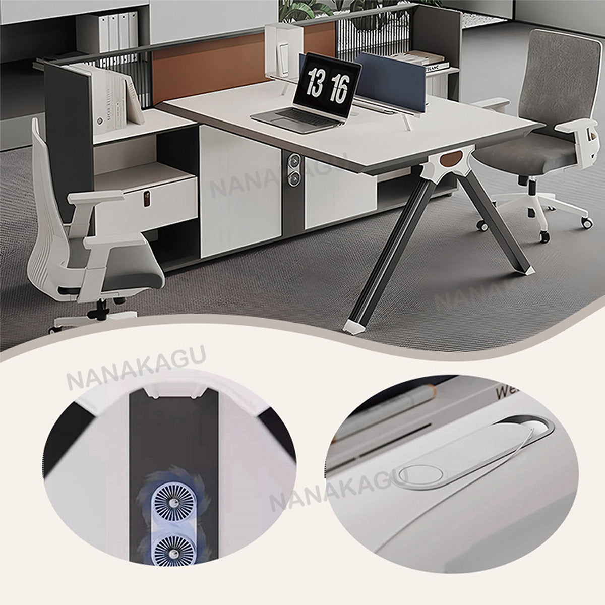 オフィスデスク　ワークデスク　作業机　パソコンデスク　仕事用　作業用　事務用　丈夫な脚　ダイヤル錠　仕切りパネル　YGZ-N050