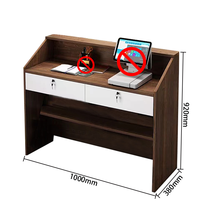 受付カウンター　レジカウンター　エントランス受付　配線穴　引き出し収納　大容量収納　傷付きにくい　シンプル　ナチュラル　JDQT-N005