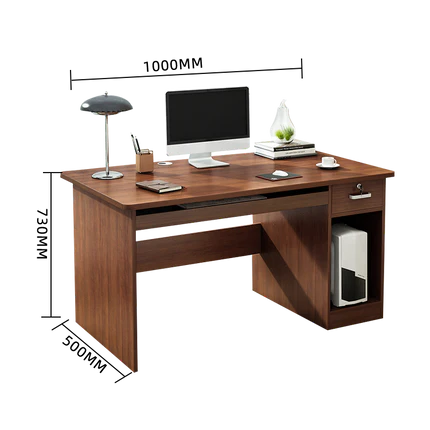 オフィスデスク　両袖デスク　事務机　キーボードトレイ　鍵付き　機能性　シンプル　ダークウォールナット　カスタマイズ可能　YGZ-N028