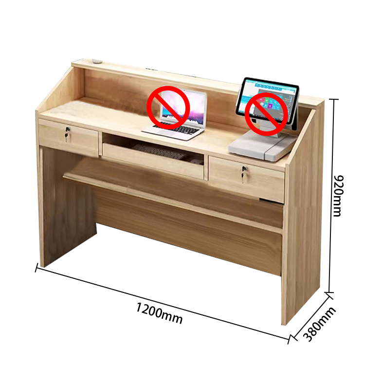 受付カウンター　レジカウンター　エントランス受付　配線穴　引き出し収納　大容量収納　傷付きにくい　シンプル　ナチュラル　JDQT-N005