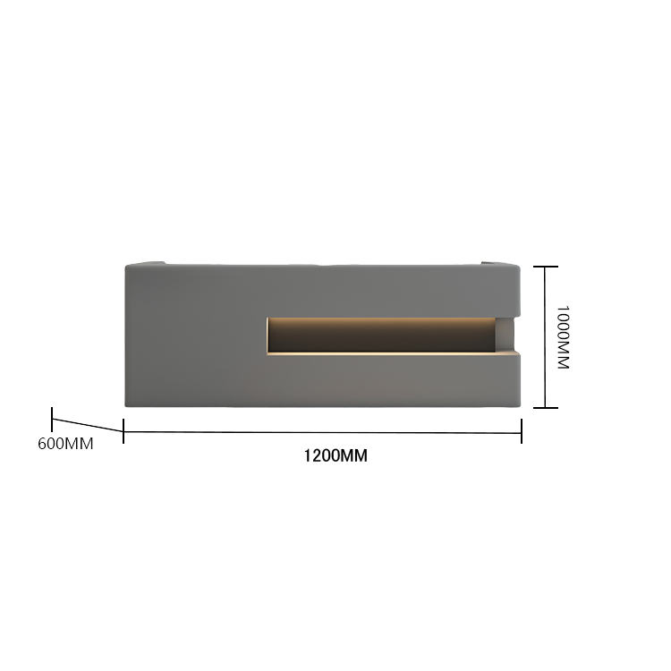 受付カウンター　レジカウンター　受付台　エントランス受付　大型　サロン　大容量　グレー　カスタマイズ可能　JDQT-BODS-N014