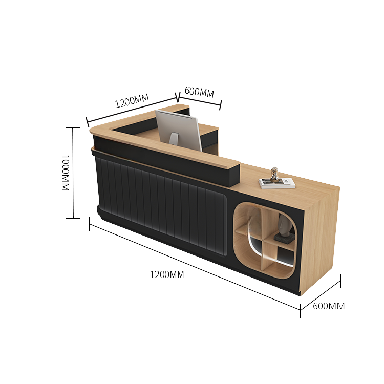 受付カウンター　レジカウンター　受付台　大型カウンター　サロン　収納　厚手　洗練　ベージュ　カスタマイズ可能　JDQT-BODS-N003