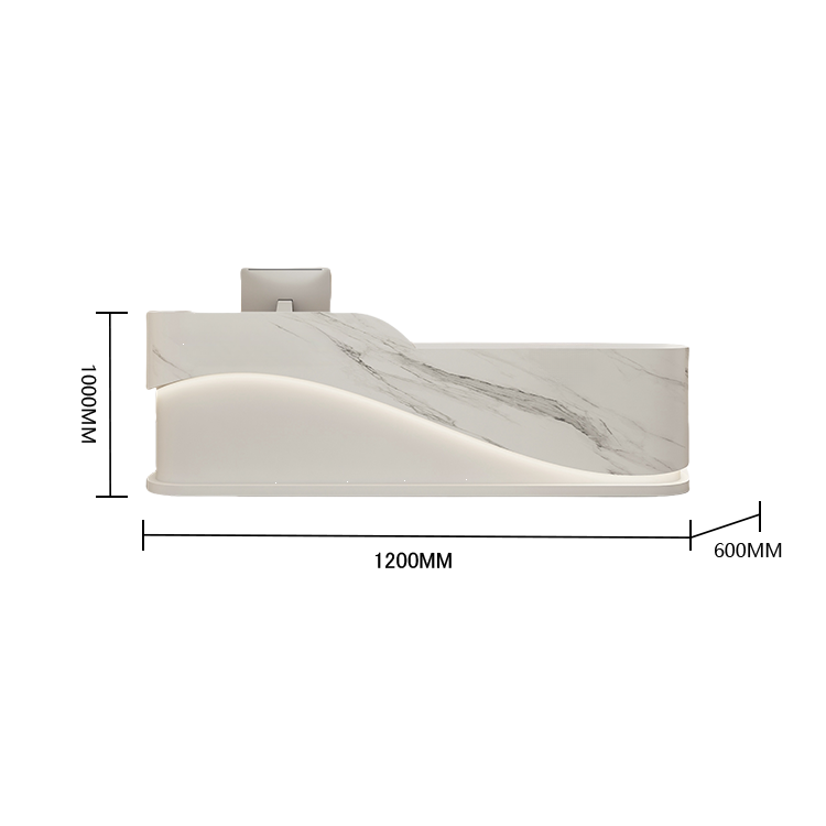 受付カウンター　レジカウンター　受付台　エントランス受付　サロン　引き出し　大容量　グレー　カスタマイズ可能　JDQT-BODS-N015