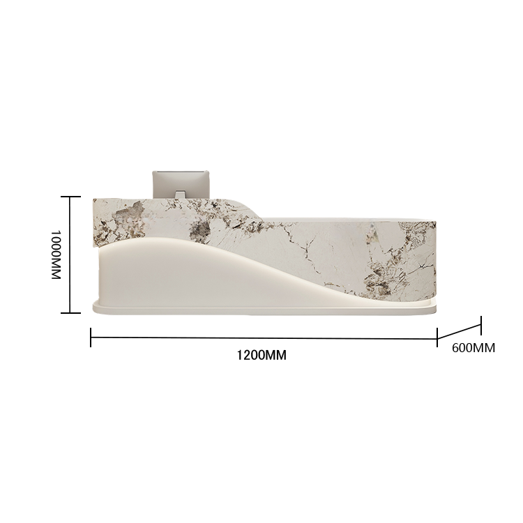 受付カウンター　レジカウンター　受付台　エントランス受付　サロン　引き出し　大容量　グレー　カスタマイズ可能　JDQT-BODS-N015