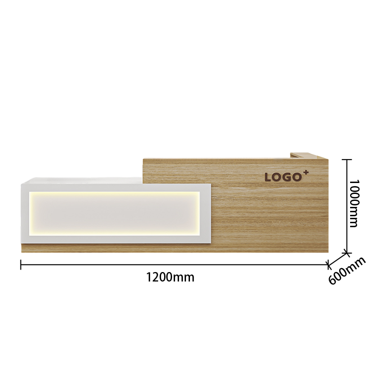 受付カウンター　レジカウンター　店舗用　鍵ロック　配線穴　上部天板　上質　すっきり　オレンジ　カスタマイズ可能　JDQT-N035