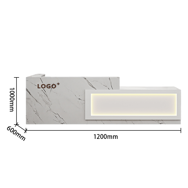 受付カウンター　レジカウンター　店舗用　鍵ロック　配線穴　上部天板　上質　すっきり　オレンジ　カスタマイズ可能　JDQT-N035