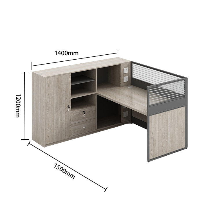オフィスデスク　ワークデスク　作業机　鍵付き　パーティション　サイド収納棚　大容量収納　洗練　おしゃれ　カスタマイズ可能　YGZ-N055