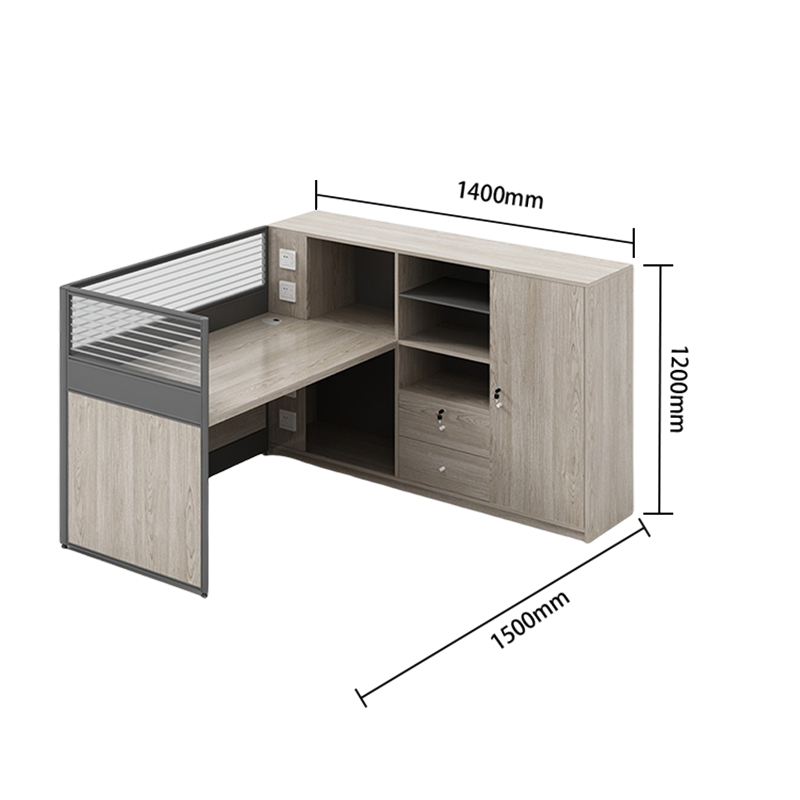 オフィスデスク　ワークデスク　作業机　鍵付き　パーティション　サイド収納棚　大容量収納　洗練　おしゃれ　カスタマイズ可能　YGZ-N055