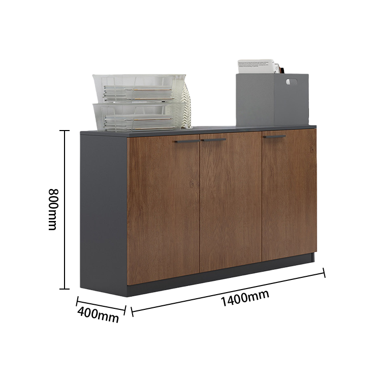 オフィスキャビネット　オフィス収納　収納家具　オフィス用　大容量収納　収納庫　ウォールナット　グレー　カスタマイズ可能　BGCWG-N070