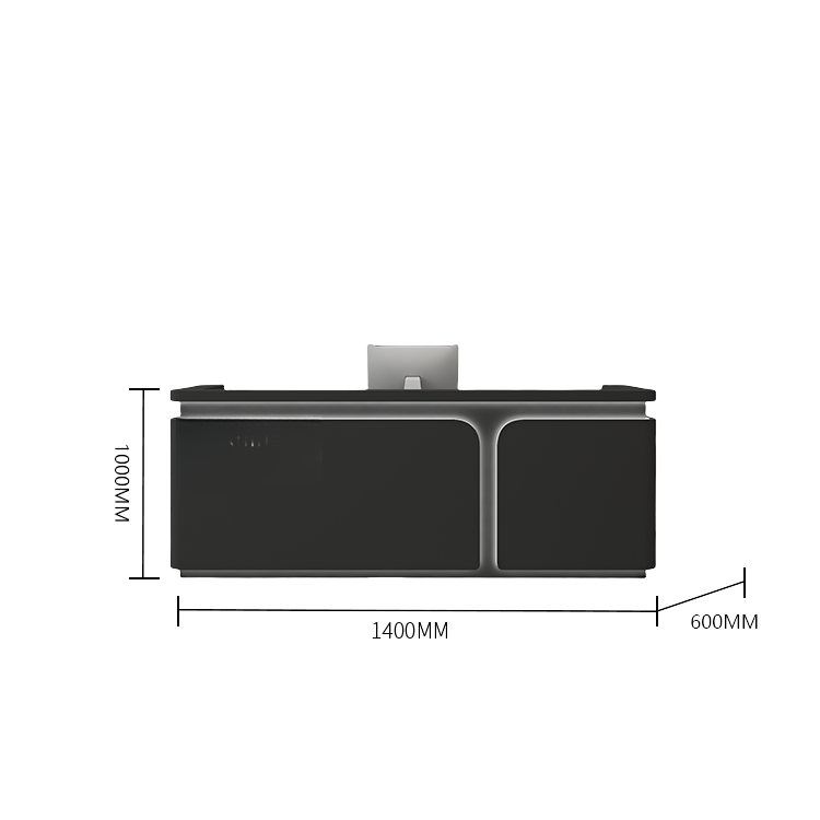 受付カウンター　レジカウンター　受付台　大型　サロン　焼付塗装　大容量　ベージュ　カスタマイズ可能　JDQT-BODS-N022
