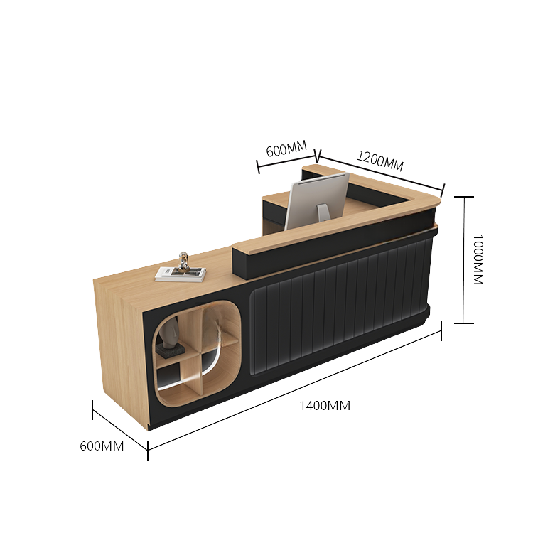 受付カウンター　レジカウンター　受付台　大型カウンター　サロン　収納　厚手　洗練　ベージュ　カスタマイズ可能　JDQT-BODS-N003