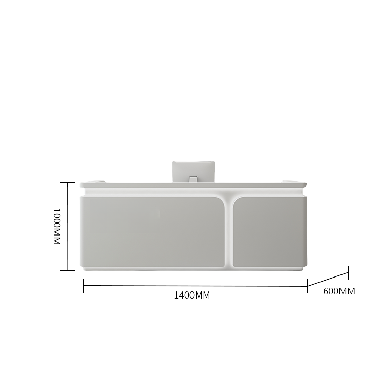 受付カウンター　レジカウンター　受付台　大型　サロン　焼付塗装　大容量　ベージュ　カスタマイズ可能　JDQT-BODS-N022