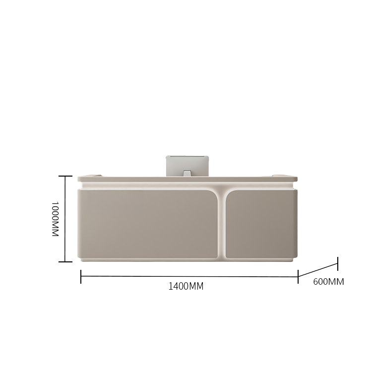 受付カウンター　レジカウンター　受付台　大型　サロン　焼付塗装　大容量　ベージュ　カスタマイズ可能　JDQT-BODS-N022