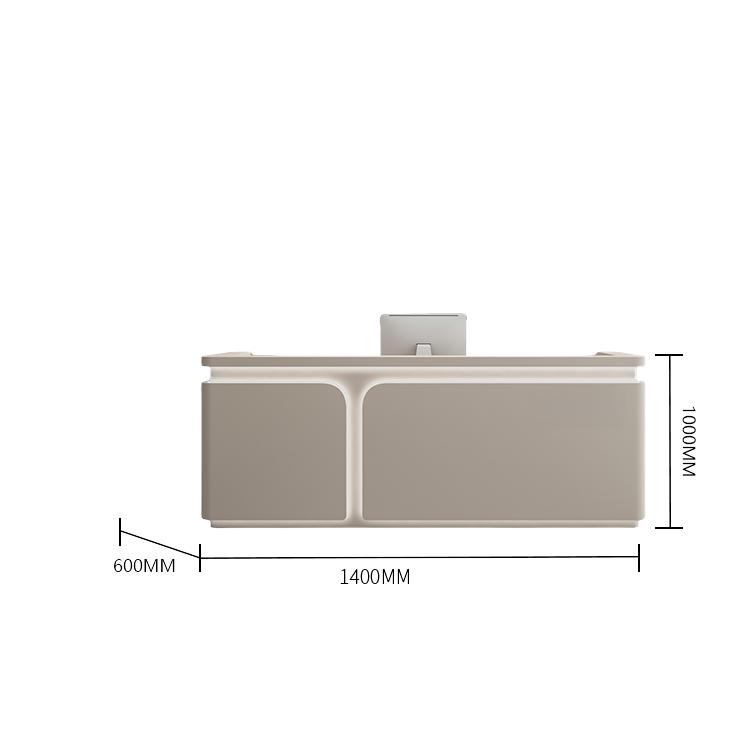 受付カウンター　レジカウンター　受付台　大型　サロン　焼付塗装　大容量　ベージュ　カスタマイズ可能　JDQT-BODS-N022