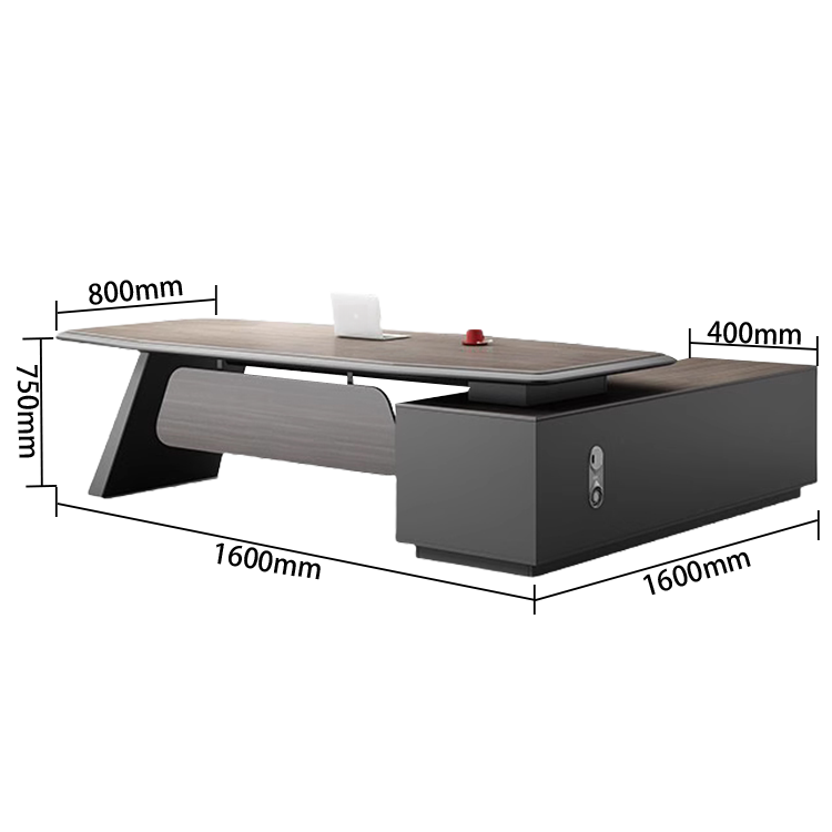 エグゼクティブデスク　オフィスデスク　事務用　引き出し　ダイヤル錠　Ｒ加工　USBボード　モダン　カスタマイズ可能　LBZ-N035