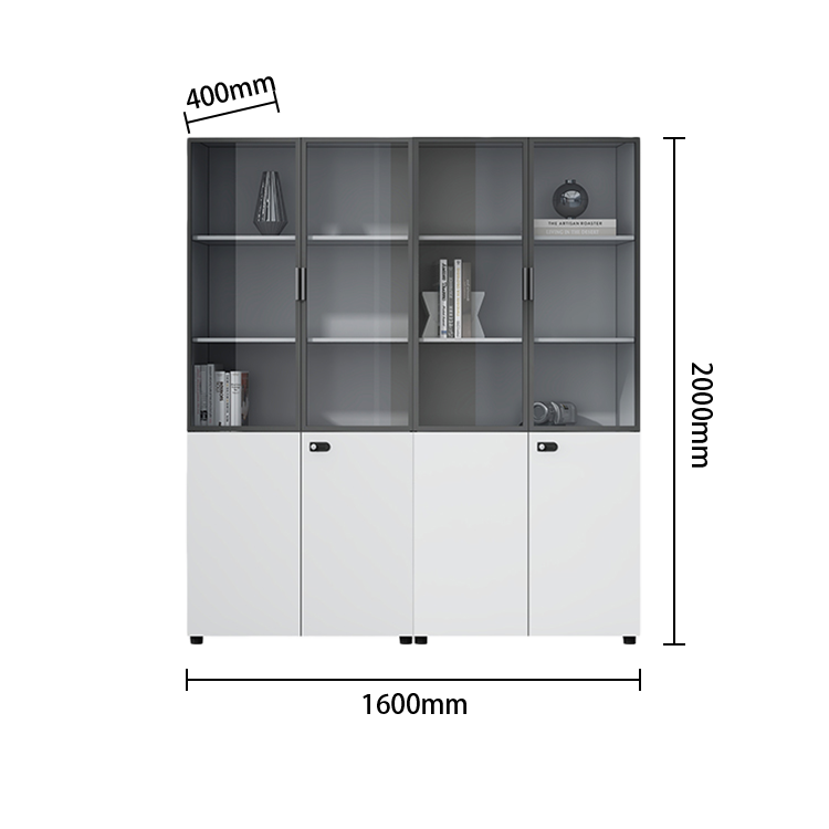 多目的な収納　壁面収納　ファイル収納　オフィス用　大容量収納　ダイヤル錠　ガラス扉　ホワイト　ベージュ　カスタマイズ可能　BGCWG-N068