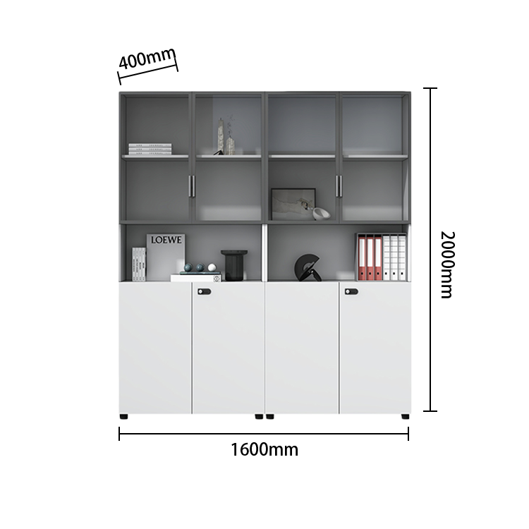 多目的な収納　壁面収納　ファイル収納　オフィス用　大容量収納　ダイヤル錠　ガラス扉　ホワイト　ベージュ　カスタマイズ可能　BGCWG-N068