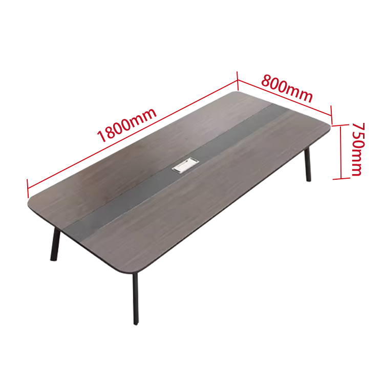 会議テーブル　ミーティングテーブル　テーブル　配線ボックス　炭素鋼フレーム　 シンプル　ウォールナット　カスタマイズ可能　HYZ-N015