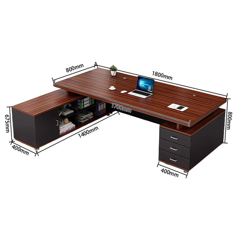 オフィスデスク　エグゼクティブデスク　社長机　ワークデスク　事務用　配線穴　大容量収納　木目調　幕板付き　カスタマイズ可能　LBZ-N007