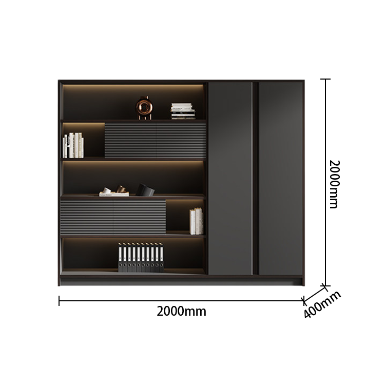 木製キャビネット　オフイス収納　木製書庫　扉付き収納　高級感　洗練　広い  GZ-L-B-Z-N048