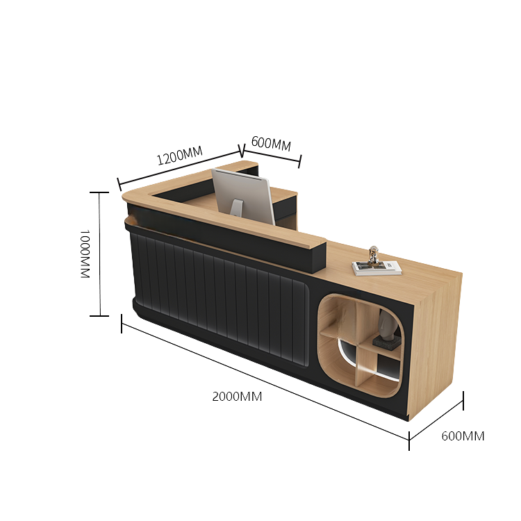 受付カウンター　レジカウンター　受付台　大型カウンター　サロン　収納　厚手　洗練　ベージュ　カスタマイズ可能　JDQT-BODS-N003