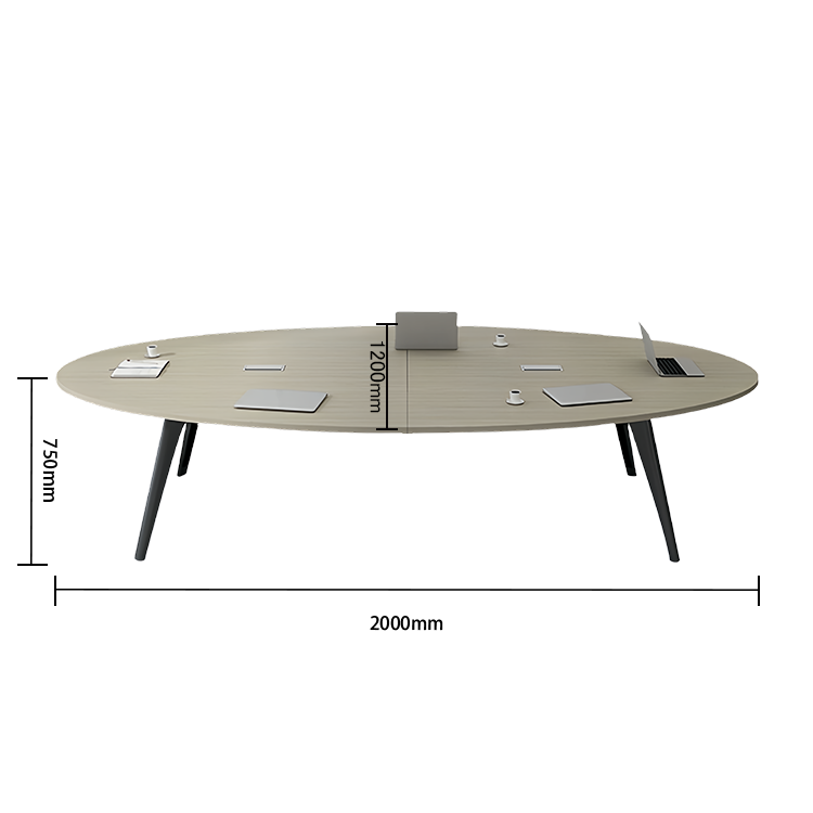会議テーブル　ミーティングテーブル　楕円形テーブル　トレーニングテーブル　スチールフレーム　ウォールナット　カスタマイズ可能　HYZ-N022