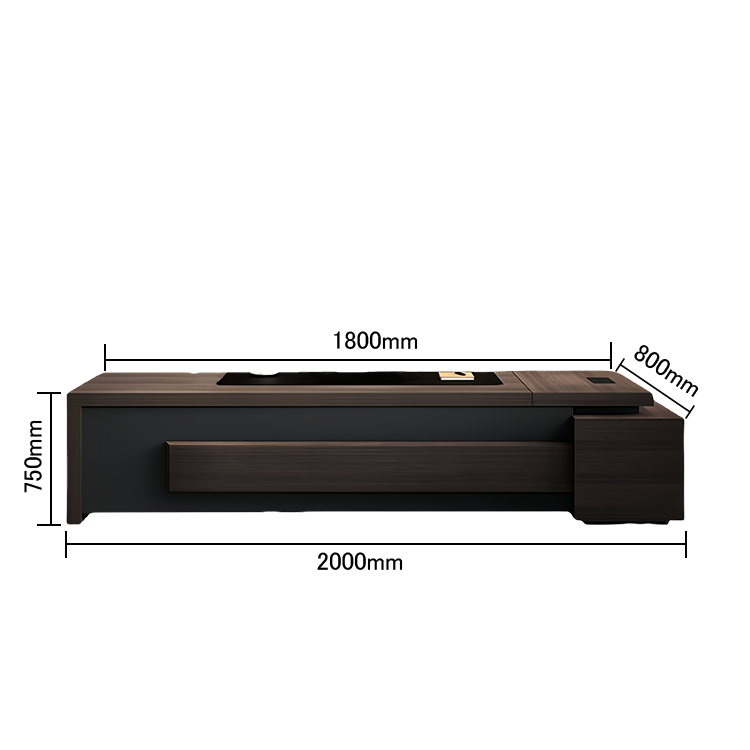 エグゼクティブデスク　オフィスデスク　社長机　木製デスク　木目調　三桁ダイヤル錠　配線ボックス　カスタマイズ可能　LBZ-N051