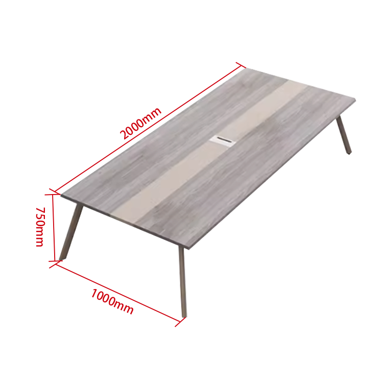 会議テーブル　バイカラーテーブル　ミーティングテーブル　会議室　配線ボックス　炭素鋼フレーム　シンプル　カスタマイズ可能　HYZ-N009