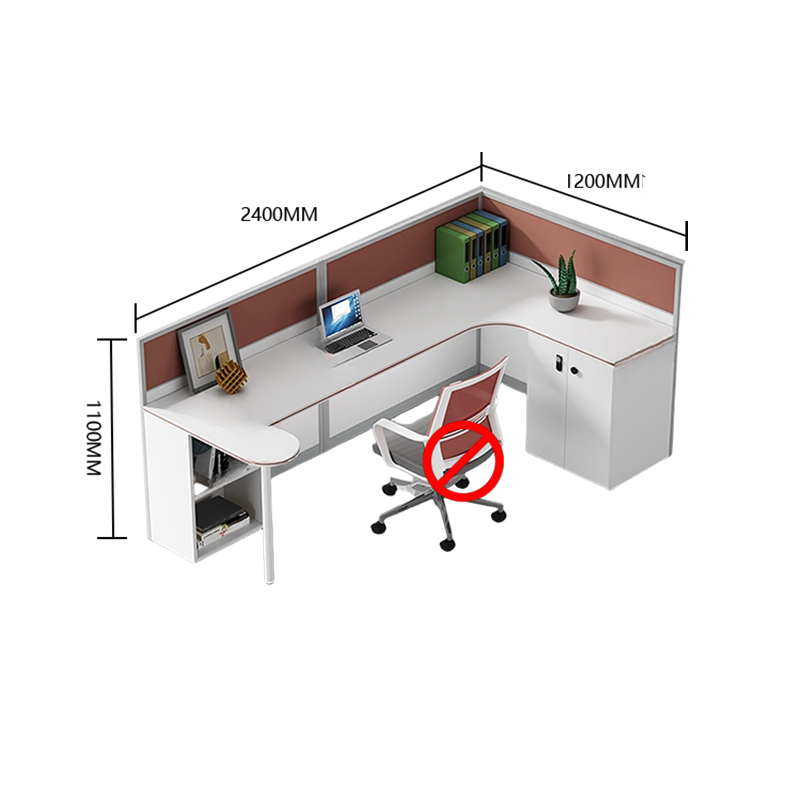 オフィスデスク　Ｌ字型デスク　役員デスク　配線穴　トップパネル　鍵付き　大容量収納　機能性　シンプル　モダン　ホワイト　YGZ-N063