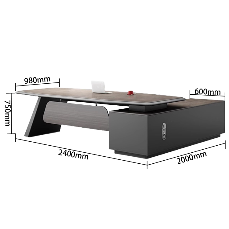 エグゼクティブデスク　オフィスデスク　事務用　引き出し　ダイヤル錠　Ｒ加工　USBボード　モダン　カスタマイズ可能　LBZ-N035