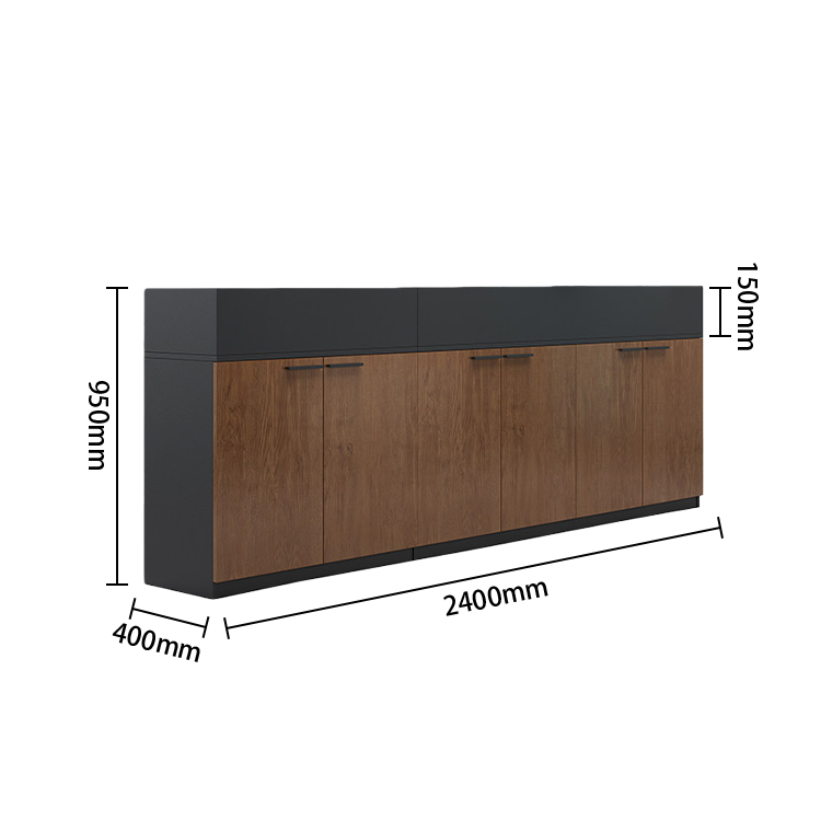 オフィスキャビネット　オフィス収納　収納家具　オフィス用　大容量収納　収納庫　ウォールナット　グレー　カスタマイズ可能　BGCWG-N070