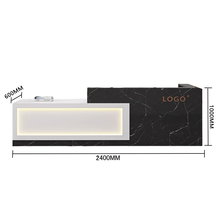 受付カウンター　レジカウンター　店舗用　鍵ロック　配線穴　上部天板　上質　すっきり　オレンジ　カスタマイズ可能　JDQT-N035