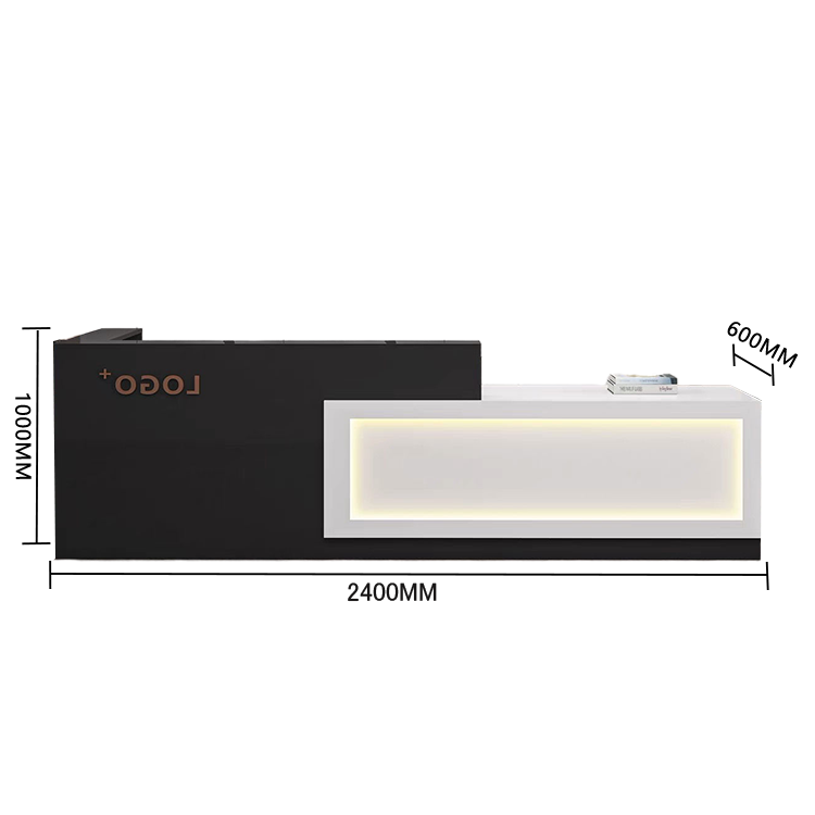 受付カウンター　レジカウンター　店舗用　鍵ロック　配線穴　上部天板　上質　すっきり　オレンジ　カスタマイズ可能　JDQT-N035