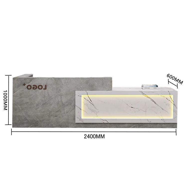 受付カウンター　レジカウンター　店舗用　鍵ロック　配線穴　上部天板　上質　すっきり　オレンジ　カスタマイズ可能　JDQT-N035