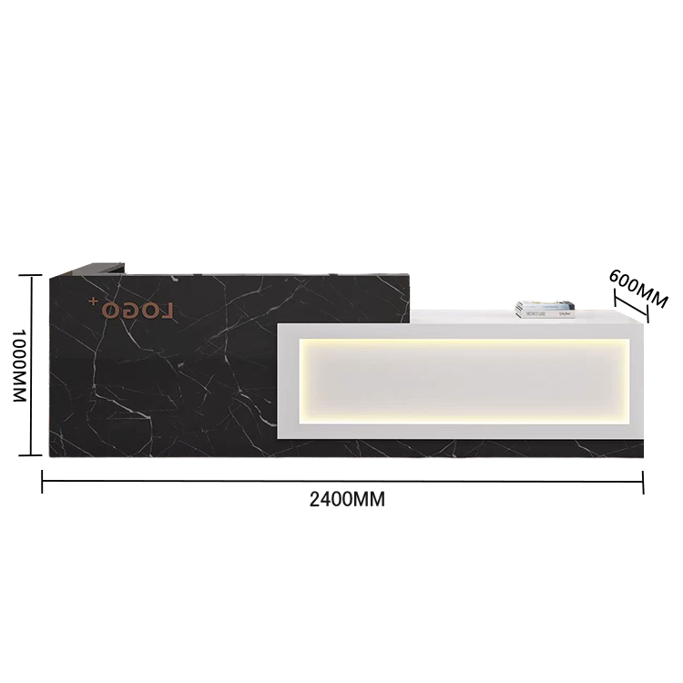 受付カウンター　レジカウンター　店舗用　鍵ロック　配線穴　上部天板　上質　すっきり　オレンジ　カスタマイズ可能　JDQT-N035