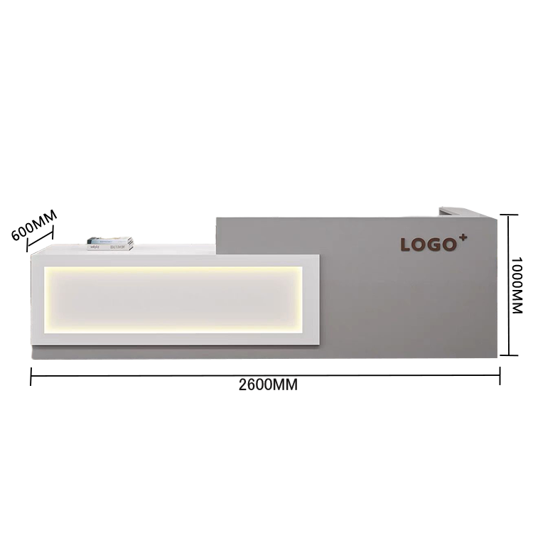 受付カウンター　レジカウンター　店舗用　鍵ロック　配線穴　上部天板　上質　すっきり　オレンジ　カスタマイズ可能　JDQT-N035