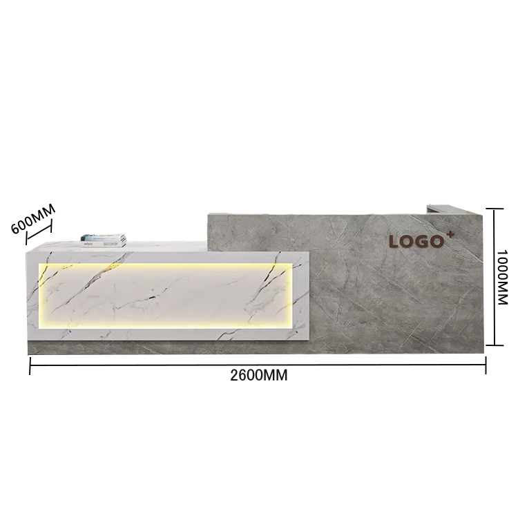 受付カウンター　レジカウンター　店舗用　鍵ロック　配線穴　上部天板　上質　すっきり　オレンジ　カスタマイズ可能　JDQT-N035