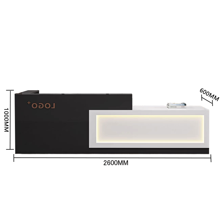 受付カウンター　レジカウンター　店舗用　鍵ロック　配線穴　上部天板　上質　すっきり　オレンジ　カスタマイズ可能　JDQT-N035