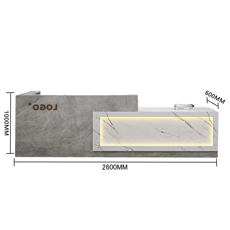 受付カウンター　レジカウンター　店舗用　鍵ロック　配線穴　上部天板　上質　すっきり　オレンジ　カスタマイズ可能　JDQT-N035