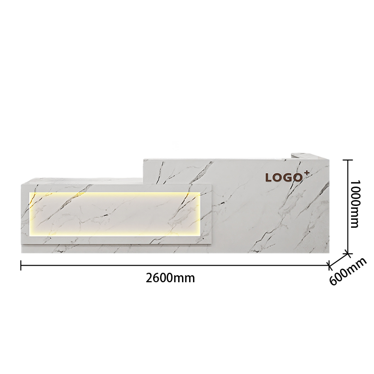 受付カウンター　レジカウンター　店舗用　鍵ロック　配線穴　上部天板　上質　すっきり　オレンジ　カスタマイズ可能　JDQT-N035